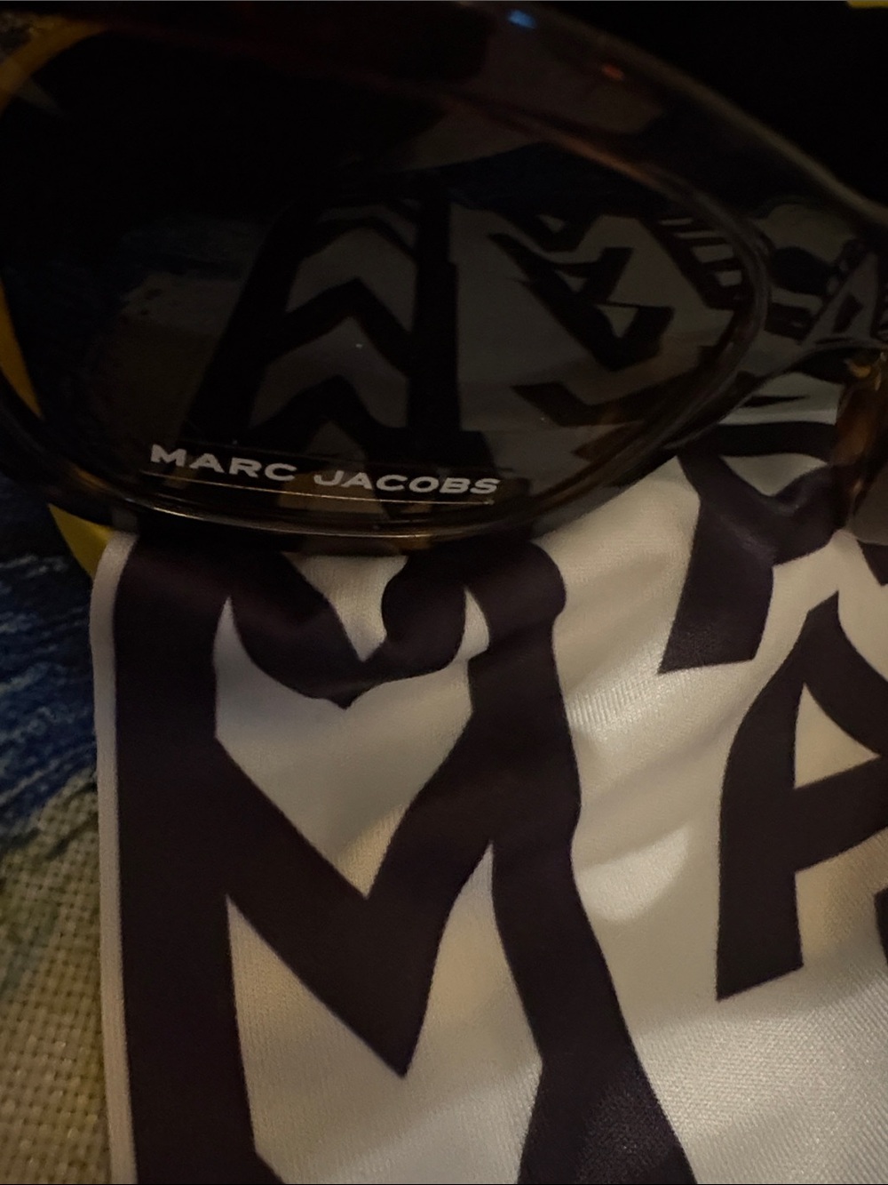 Marc Jacobs Tortoise Frame Sunglasses with Dark Lenses